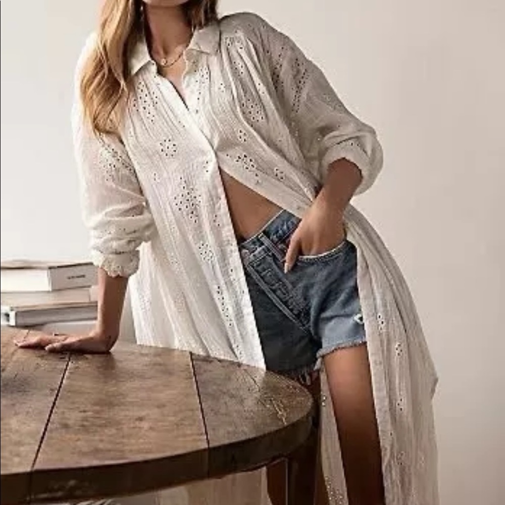 Free People All The Sweet Things Maxi Eyelet Tunic